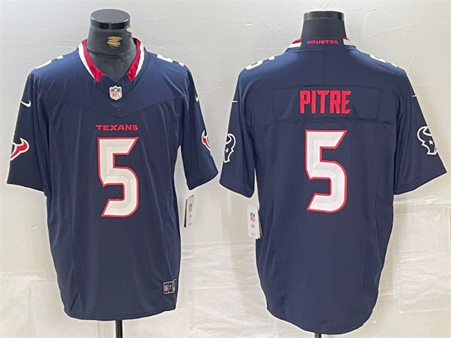 Personalized Men’s Houston Texans #5 Jalen Pitre Navy F.U.S.E. Limited Stitched Football Jersey