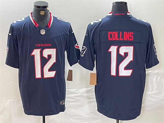 Personalized Men’s Houston Texans #12 Nico Collins Navy F.U.S.E. Limited Stitched Football Jersey