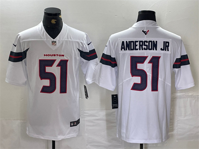 Personalized Men’s Houston Texans #51 Will Anderson Jr. White Untouchable Stitched Football Jersey