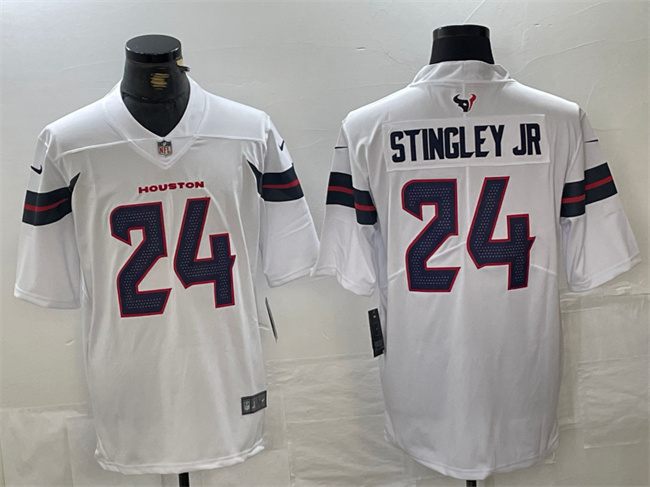 Personalized Men’s Houston Texans #24 Derek Stingley Jr. White Untouchable Stitched Football Jersey