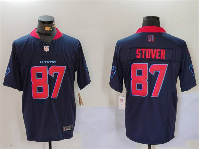 Personalized Men’s Houston Texans #87 Cade Stover Navy 2nd Alternate F.U.S.E. Limited Stitched Football Jersey