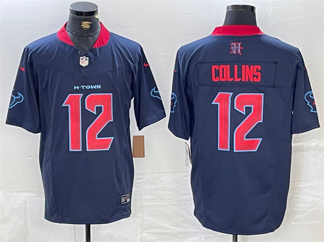 Personalized Men’s Houston Texans #12 Nico Collins Navy 2nd Alternate F.U.S.E. Limited Stitched Football Jersey