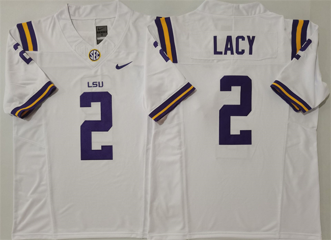 Personalized Men’s LSU Tigers #2 Kyren Lacy White F.U.S.E. Stitched Jersey
