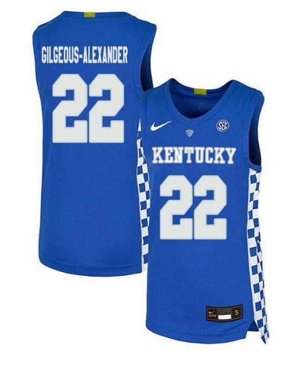 Personalized Men’s Kentucky Wildcats #22 Shai Gilgeous-Alexander Royal Blue Stitched Basketball Jersey