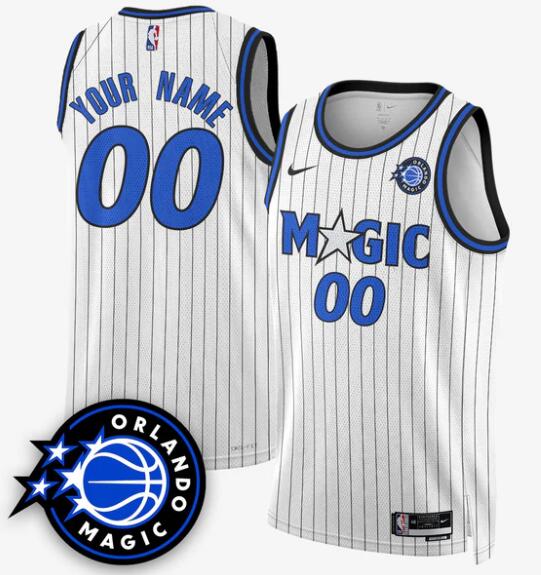 Personalized Men’s Orlando Magic Active Player White 2025 New Generation of Magic Stitched Basketball Jersey