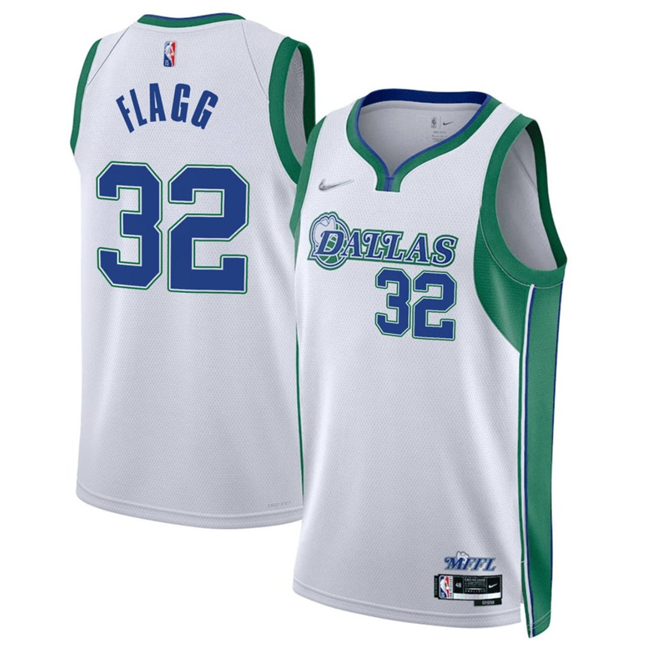 Personalized Men’s Dallas Mavericks #32 Cooper Flagg White 2025 Draft City Edition Stitched Basketball Jersey