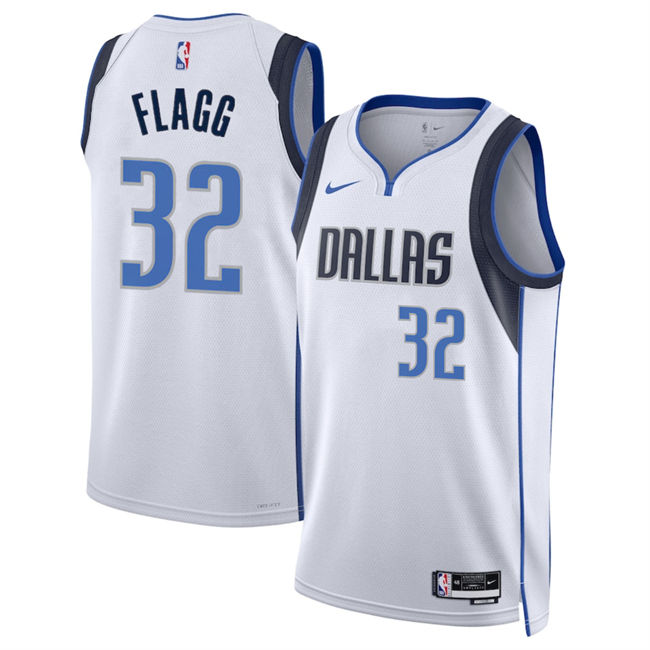 Personalized Men’s Dallas Mavericks #32 Cooper Flagg White 2025 Draft Association Edition Stitched Basketball Jersey