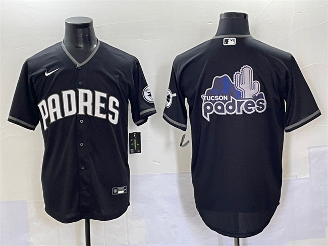 Personalized Men’s San Diego Padres Team Big Logo Black Stitched Baseball Jerseys