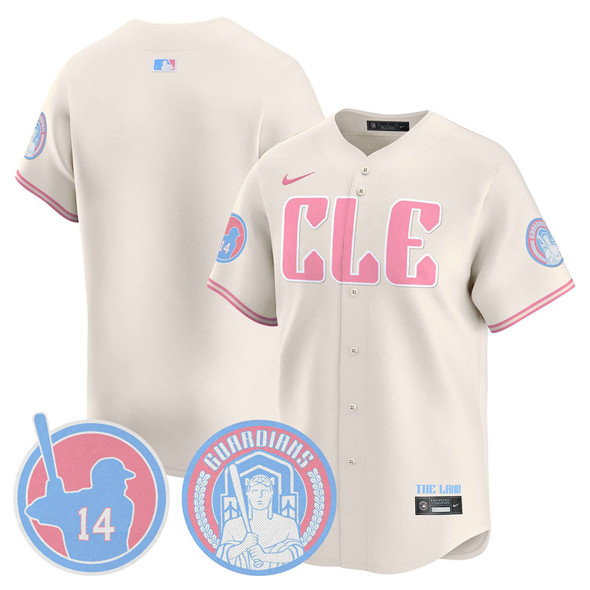 Personalized Men’s Cleveland Guardians Blank Cream Bubblegum Pink 2025 Limited Stitched Baseball Jersey