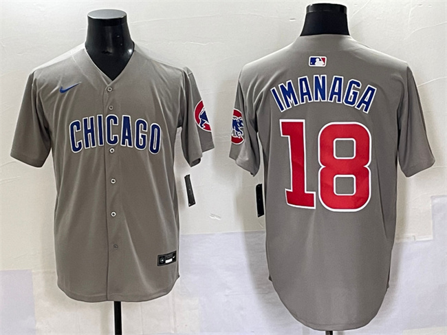 Personalized Men’s Chicago Cubs #18 Shota Imanaga Grey Limited Stitched Baseball Jersey