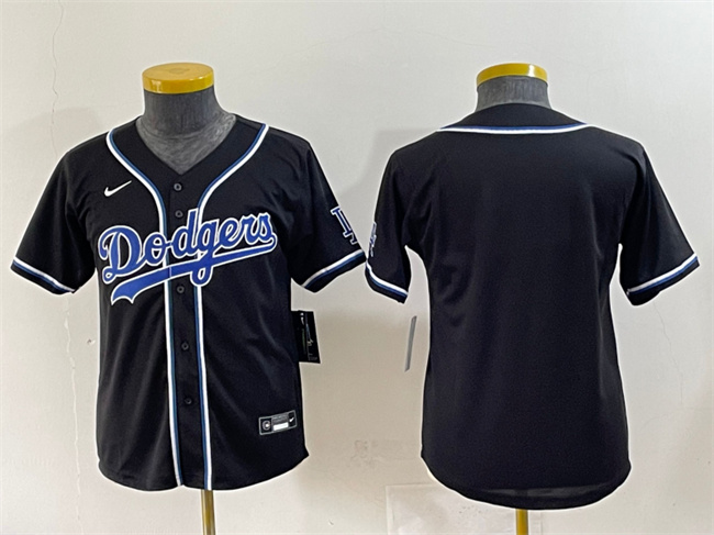 Personalized Youth Los Angeles Dodgers Blank Black Stitched Baseball Jersey