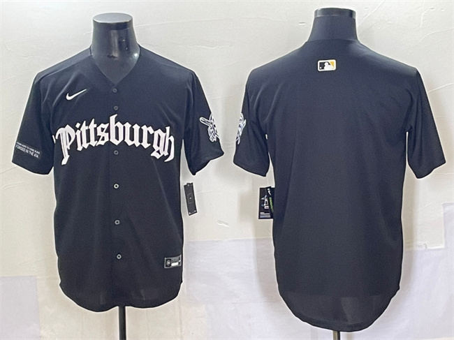 Personalized Men’s Pittsburgh Pirates Blank Black ‘Gothic Steel City Edition’ Limited Stitched Baseball Jersey