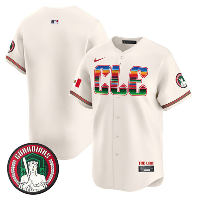 Personalized Men’s Cleveland Guardians Blank Cream Mexico Premier Limited Stitched Baseball Jersey