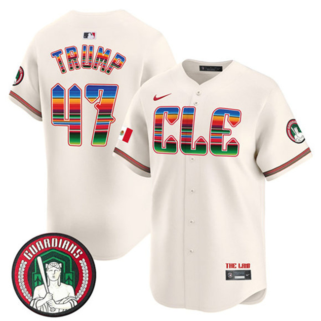 Personalized Men’s Cleveland Guardians #47 D.Trum Cream Mexico Premier Limited Stitched Baseball Jersey