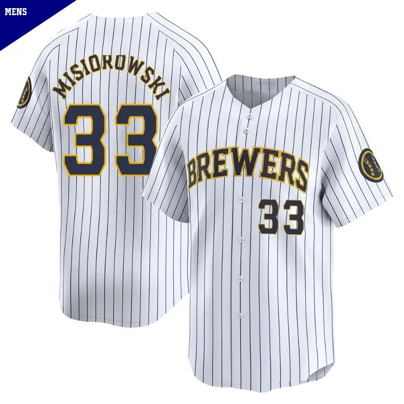 Personalized Men’s #33 Jacob Misiorowski Milwaukee Brewers White Limited Alternate Jersey