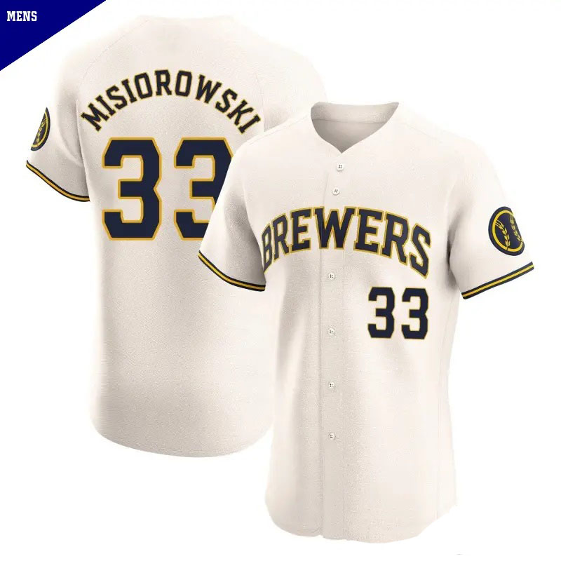 Personalized Men’s #33 Jacob Misiorowski Milwaukee Brewers Cream Elite Home Jersey