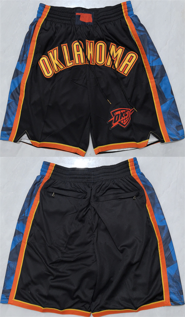 Personalized Men’s Oklahoma City Thunder Black Shorts (Run Small)