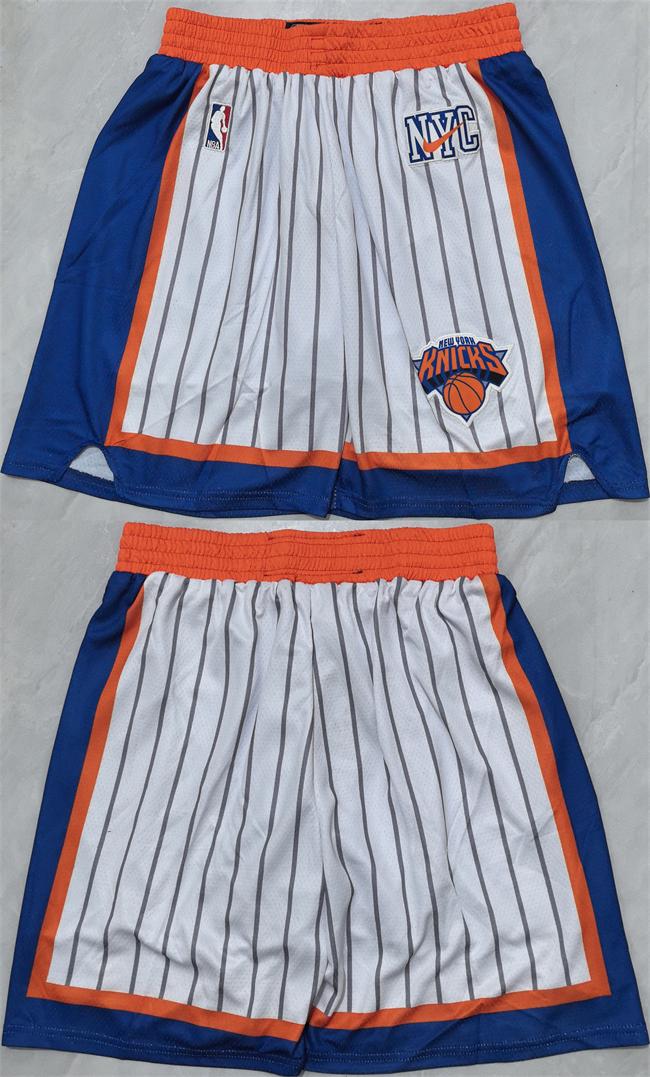 Personalized Men’s New Yok Knicks White Shorts (Run Small)