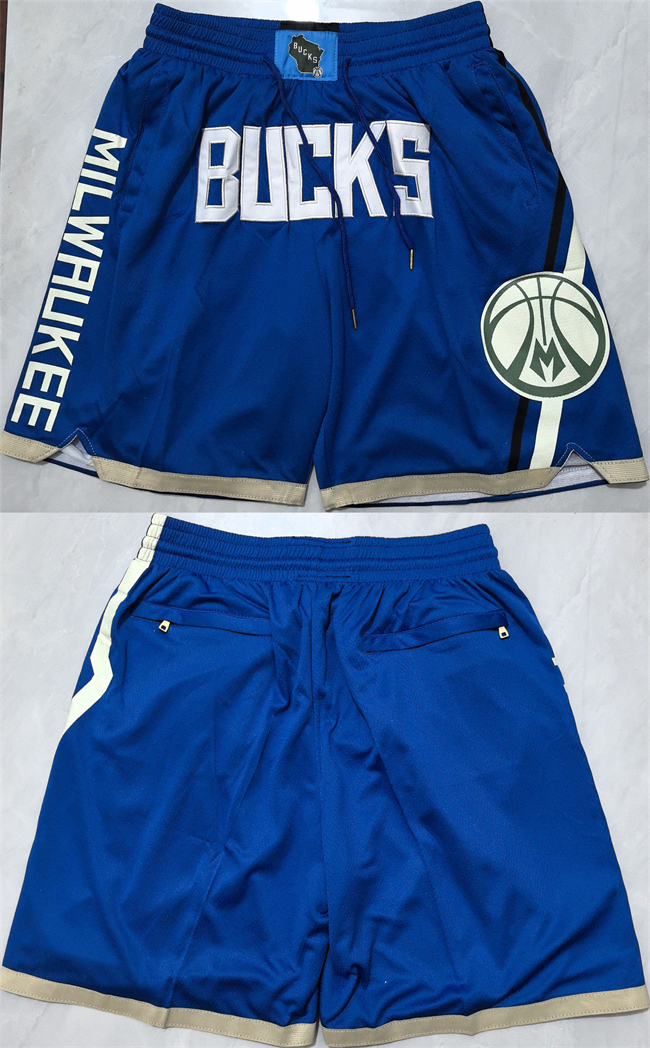 Personalized Men’s Milwaukee Bucks Royal Shorts (Run Small)