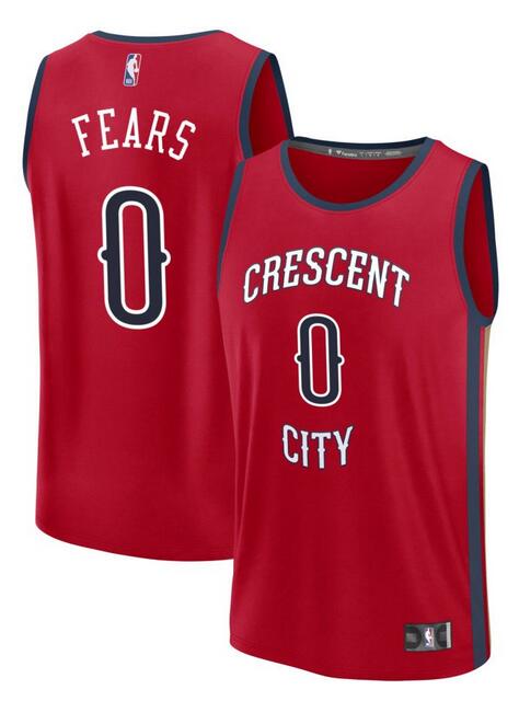 Personalized Men’s New Orleans Pelicans #0 Jeremiah Fears Red 2025 Draft Statement Edition Stitched Basketball Jersey