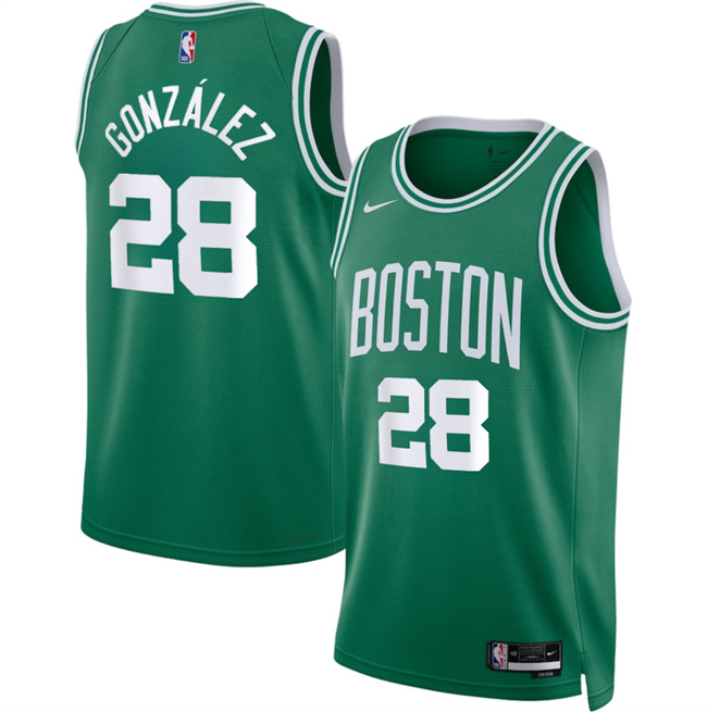 Personalized Men’s Boston Celtics #28 Hugo Gonzalez Kelly Green 2024 Draft Icon Edition Stitched Basketball Jersey