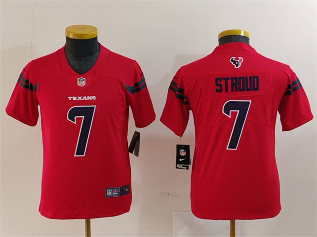 Personalized Youth Houston Texans #7 C.J. Stroud Red Untouchable Limited Stitched Jersey