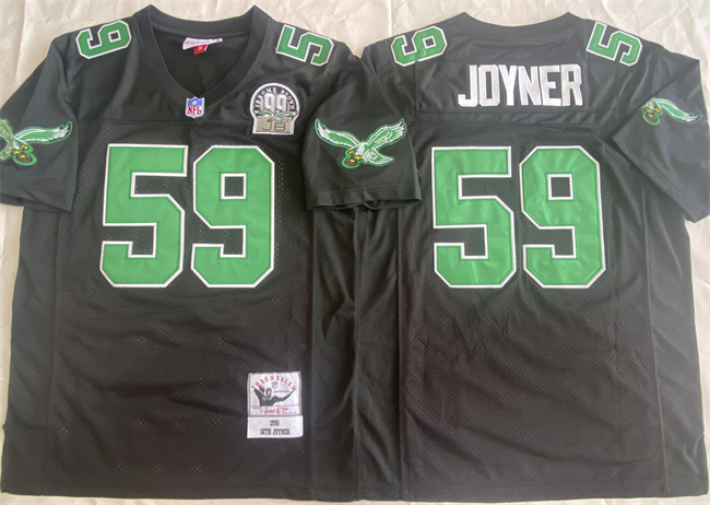 Personalized Men’s Philadelphia Eagles #59 Seth Joyner Black Throwback Stitched Football Jersey