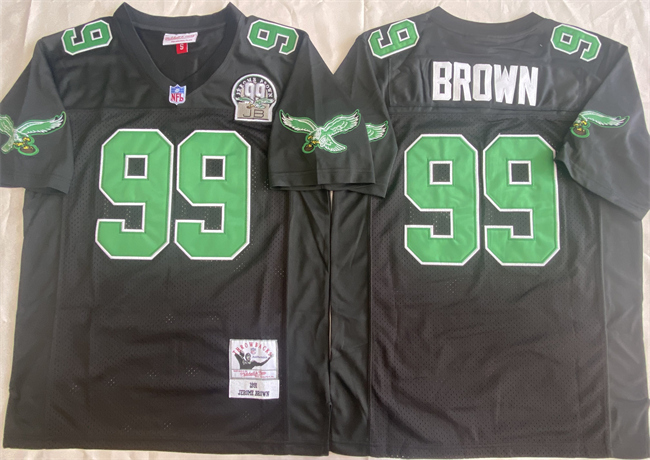 Personalized Men’s Philadelphia Eagles #99 Jerome Brown Black Throwback Stitched Football Jersey