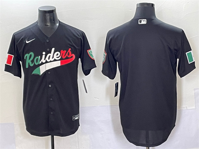 Personalized Men’s Las Vegas Raiders Blank Black Mexico Cool Base Stitched Baseball Jersey