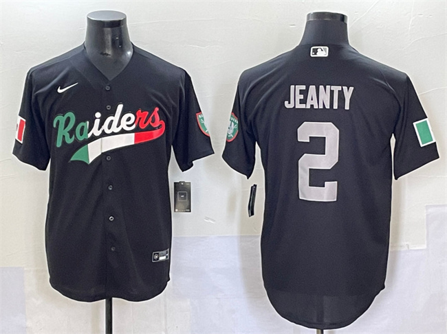 Personalized Men’s Las Vegas Raiders #2 Ashton Jeanty Black Mexico Cool Base Stitched Baseball Jersey
