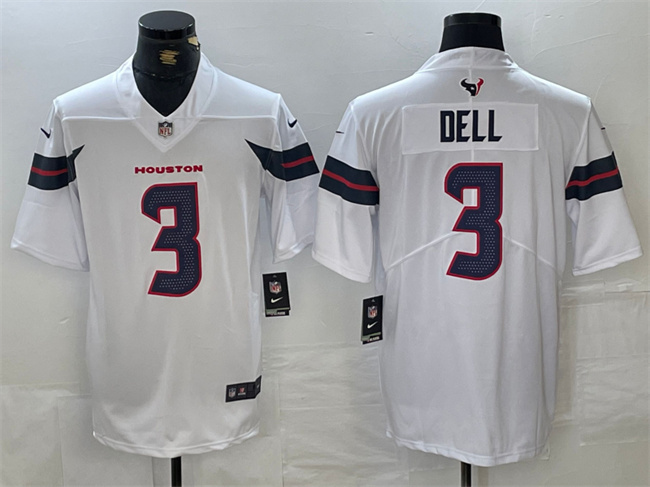 Personalized Men’s Houston Texans #3 Tank Dell White Untouchable Stitched Football Jersey