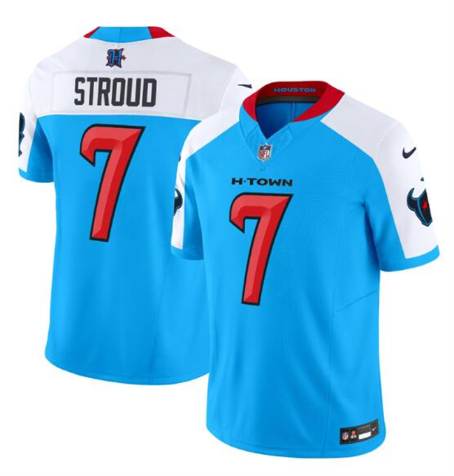 Personalized Men’s Houston Texans #7 C.J. Stroud Blue White F.U.S.E. Limited Stitched Jersey