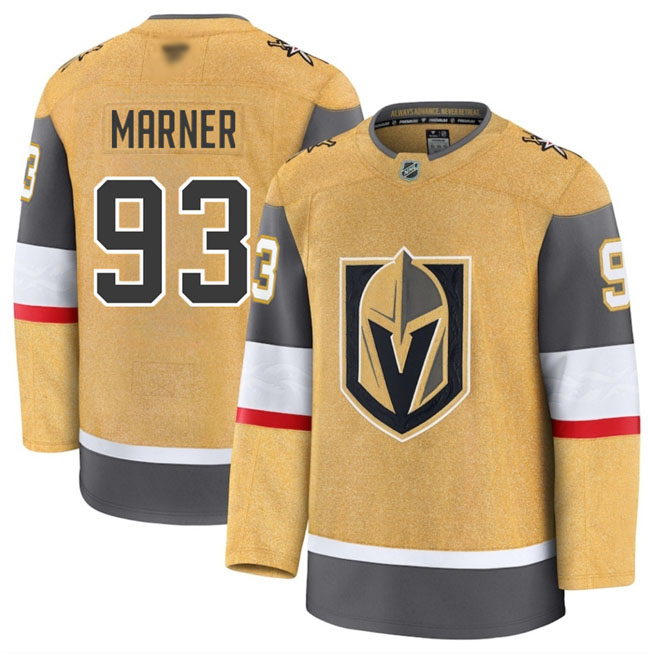 Personalized Men’s Vegas Golden Knights #93 Mitch Marner Gold 2024-25 Home Stitched Hockey Jersey