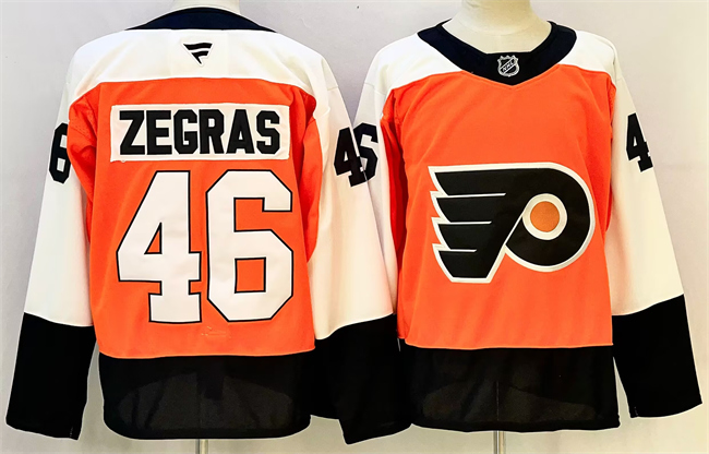 Personalized Men’s Philadelphia Flyers #46 Trevor Zegras Orange 2024 Stitched Jersey