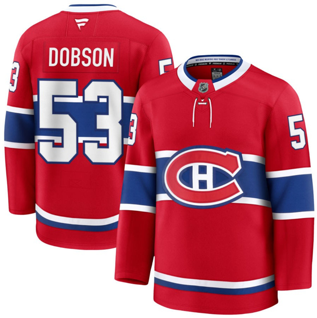 Personalized Men’s Montreal Canadiens #53 Noah Dobson Red 2024-25 Stitched Jersey