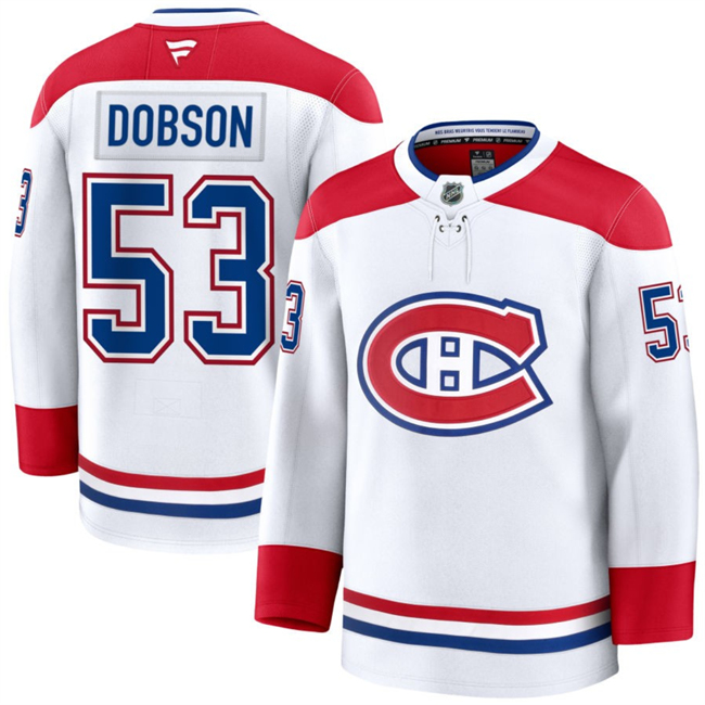 Personalized Men’s Montreal Canadiens #53 Noah Dobson White 2024-25 Stitched Jersey