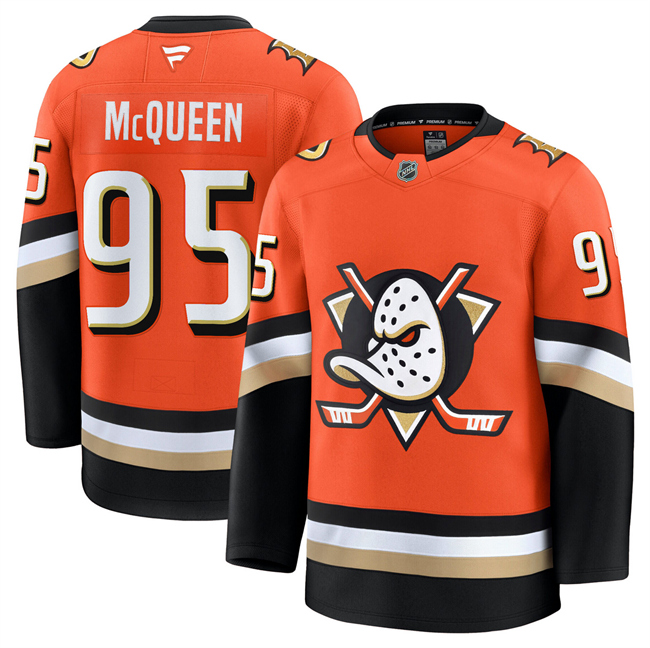 Personalized Men’s Anaheim Ducks #95 Roger McQueen Orange 2024-25 Home Stitched Hockey Jersey