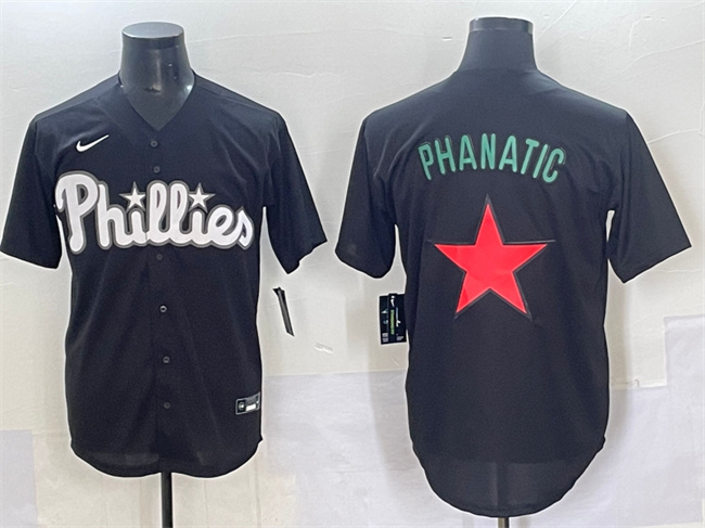 Personalized Men’s Philadelphia Phillies Phanatic Black Lights Out Limited Stitched Baseball Jersey