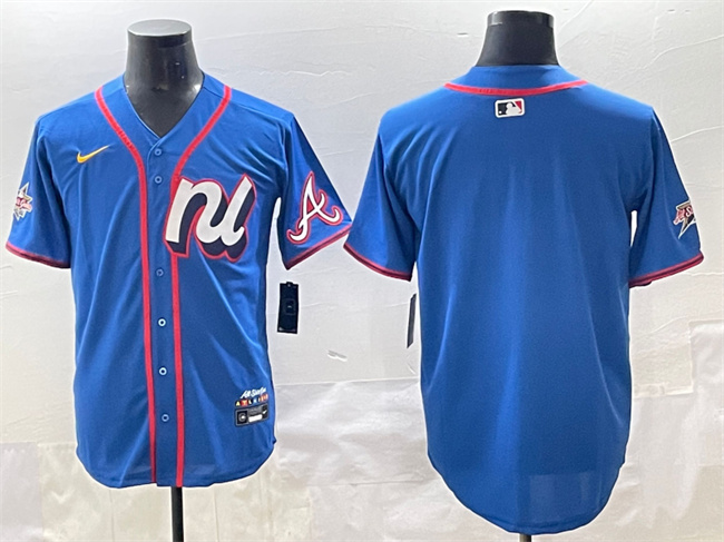 Personalized Men’s National League Atlanta Braves Blank Blue 2025 All-Star Edition Limited Stitched Baseball Jersey