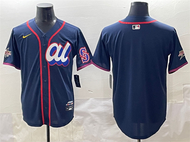 Personalized Men’s American League Seattle Mariners Blank Navy 2025 All-Star Edition Limited Stitched Baseball Jersey