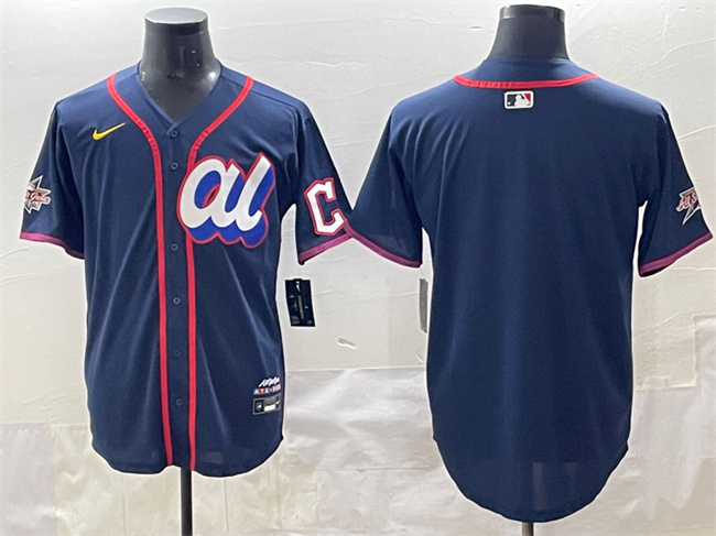 Personalized Men’s American League Cleveland Guardians Blank Navy 2025 All-Star Edition Limited Stitched Baseball Jersey