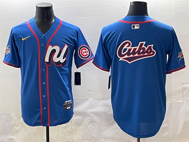 Personalized Men’s National League Chicago Cubs Team Big Logo Blue 2025 All-Star Edition Limited Stitched Baseball Jersey