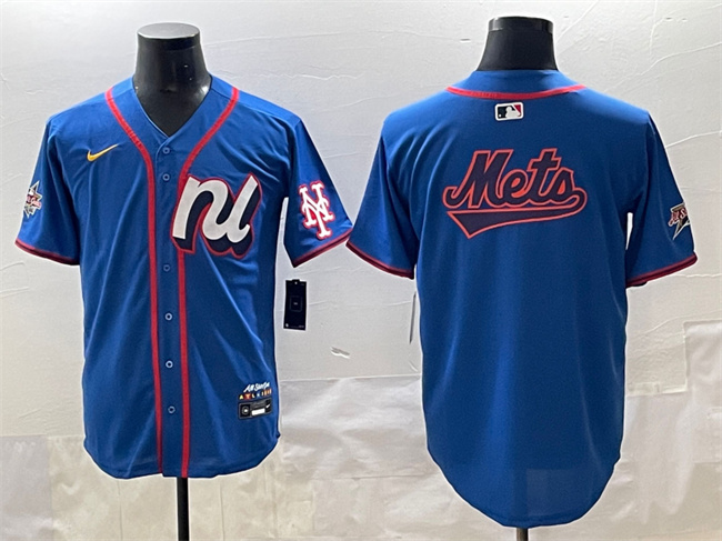 Personalized Men’s National League New York Mets Team Big Logo Blue 2025 All-Star Edition Limited Stitched Baseball Jersey