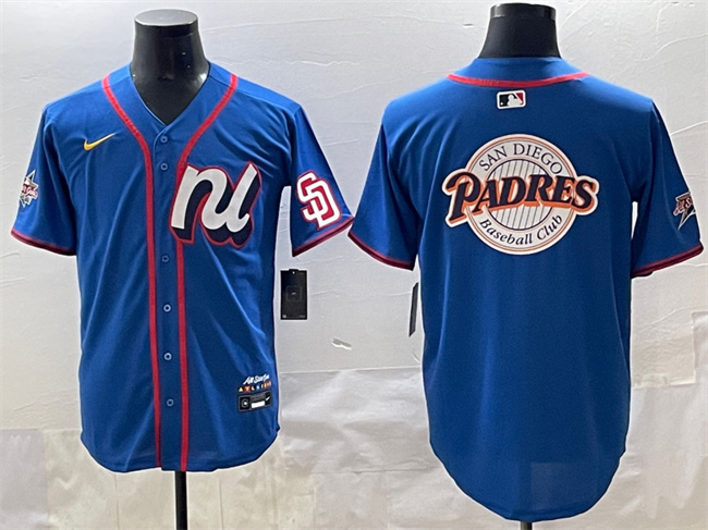 Personalized Men’s National League San Diego Padres Team Big Logo Blue 2025 All-Star Edition Limited Stitched Baseball Jersey