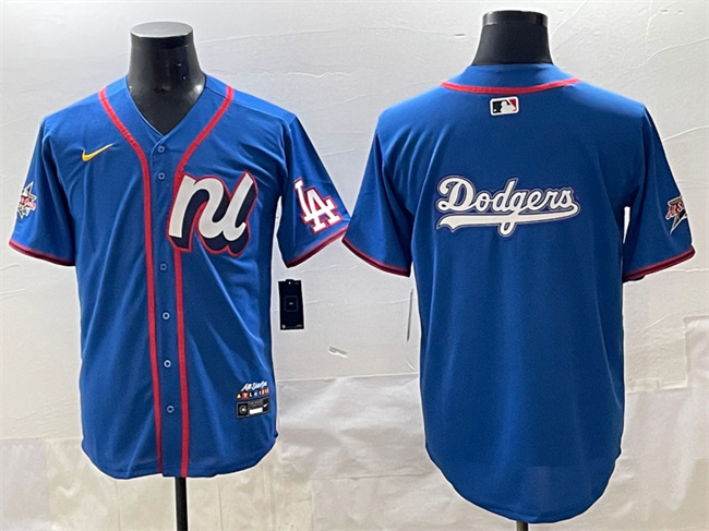Personalized Men’s National League Los Angeles Dodgers Team Big Logo Blue 2025 All-Star Edition Limited Stitched Baseball Jersey