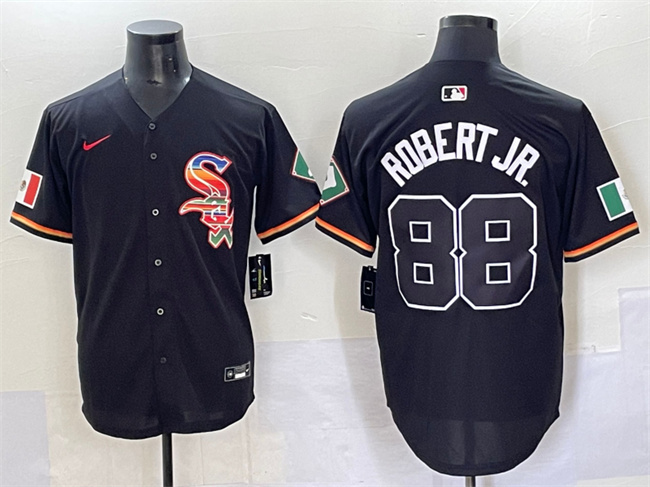 Personalized Men’s Chicago White Sox #88 Luis Robert Jr. Black Mexico Limited Stitched Baseball Jersey
