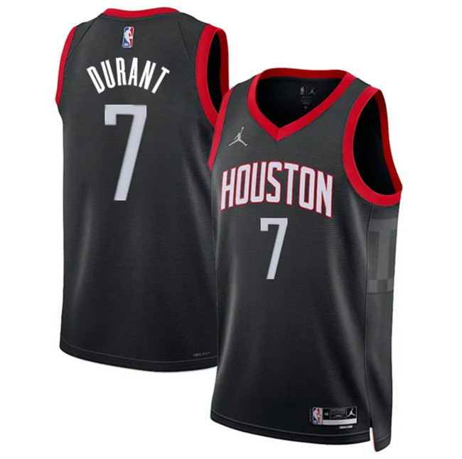 Personalized Men’s Houston Rockets #7 Kevin Durant Black Statement Edition Stitched Jersey