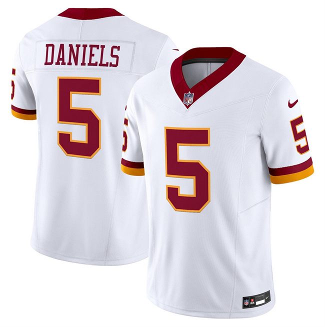 Personalized Men’s Washington Commanders #5 Jayden Daniels White 2025 F.U.S.E. Throwback Limited Stitched Football Jersey