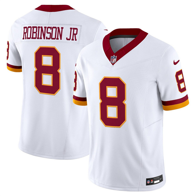 Personalized Men’s Washington Commanders #8 Brian Robinson Jr. White 2025 F.U.S.E. Throwback Limited Stitched Football Jersey