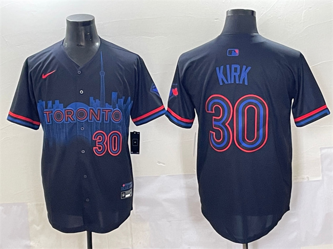 Personalized Men’s Toronto Blue Jays #30 Alejandro Kirk Navy 2024 City Connect Limited Stitched Baseball Jersey